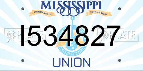 I534827 Mississippi License Plate