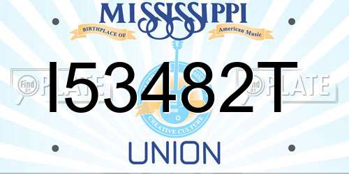 I53482T Mississippi License Plate