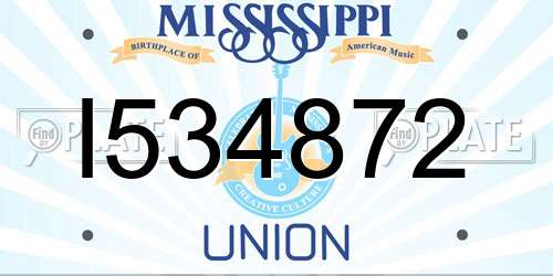 I534872 Mississippi License Plate
