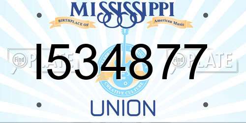 I534877 Mississippi License Plate