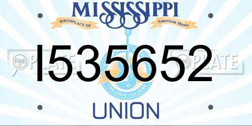 I535652 Mississippi License Plate
