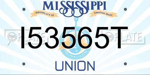 I53565T Mississippi License Plate