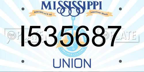 I535687 Mississippi License Plate