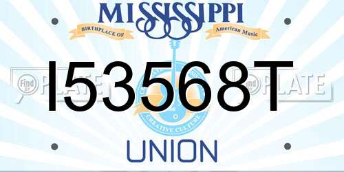 I53568T Mississippi License Plate