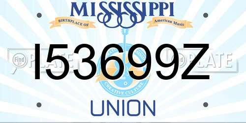 I53699Z Mississippi License Plate