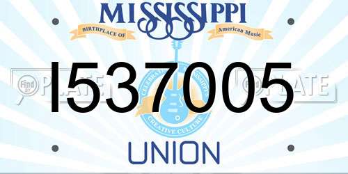 I537005 Mississippi License Plate