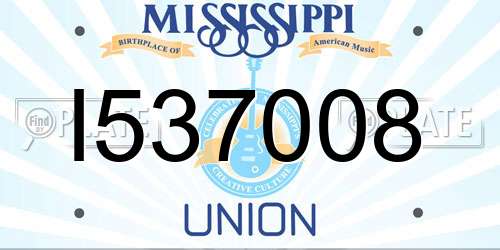 I537008 Mississippi License Plate