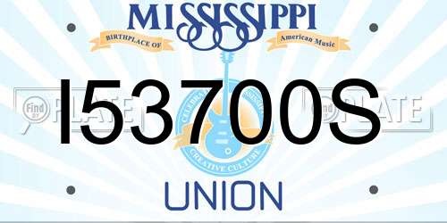 I53700S Mississippi License Plate