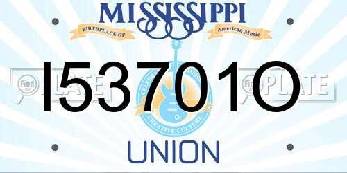 I53701O Mississippi License Plate