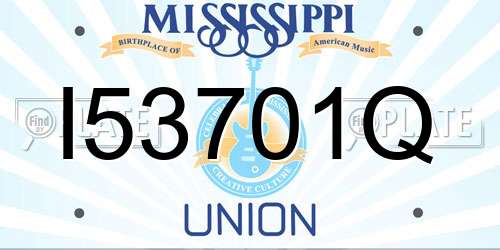 I53701Q Mississippi License Plate