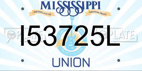 I53725L Mississippi License Plate