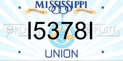 I5378I Mississippi License Plate
