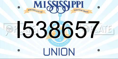 I538657 Mississippi License Plate