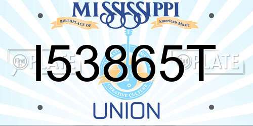 I53865T Mississippi License Plate