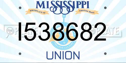 I538682 Mississippi License Plate