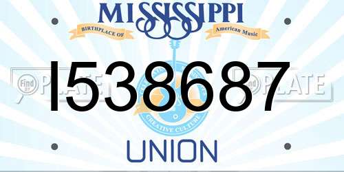 I538687 Mississippi License Plate