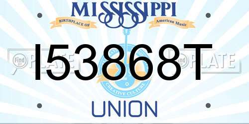 I53868T Mississippi License Plate