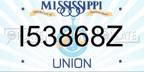 I53868Z Mississippi License Plate