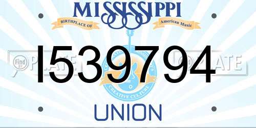 I539794 Mississippi License Plate