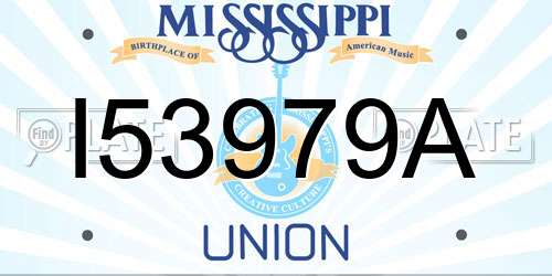 I53979A Mississippi License Plate
