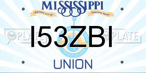I53ZBI Mississippi License Plate