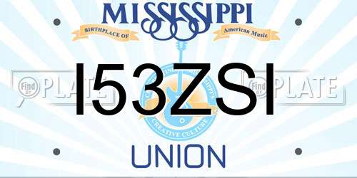 I53ZSI Mississippi License Plate