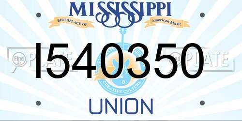 I540350 Mississippi License Plate