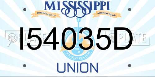 I54035D Mississippi License Plate