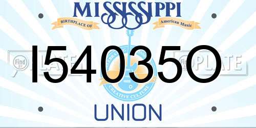 I54035O Mississippi License Plate
