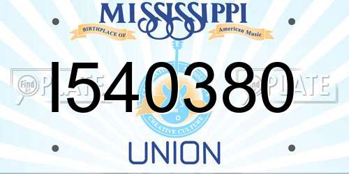 I540380 Mississippi License Plate
