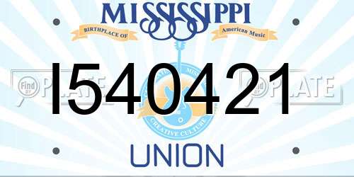 I540421 Mississippi License Plate