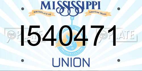 I540471 Mississippi License Plate
