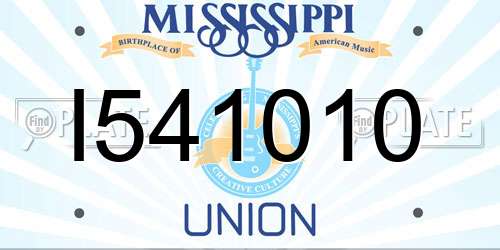 I541010 Mississippi License Plate