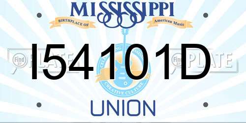 I54101D Mississippi License Plate
