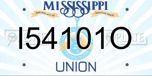 I54101O Mississippi License Plate