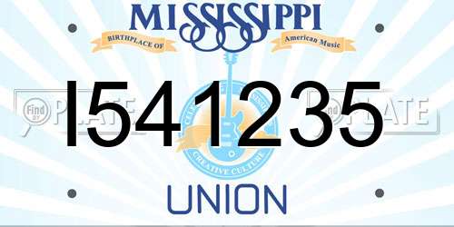 I541235 Mississippi License Plate