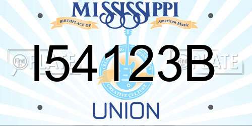 I54123B Mississippi License Plate