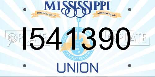 I541390 Mississippi License Plate