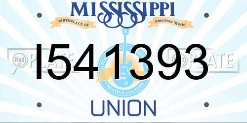 I541393 Mississippi License Plate