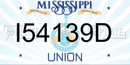 I54139D Mississippi License Plate
