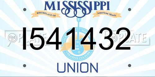 I541432 Mississippi License Plate