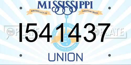 I541437 Mississippi License Plate