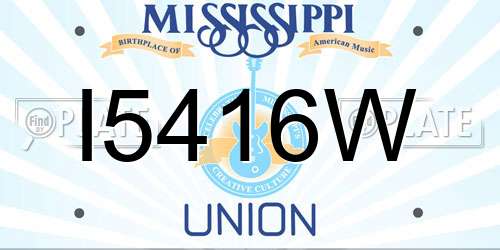 I5416W Mississippi License Plate