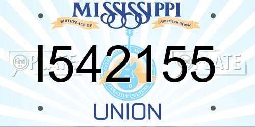 I542155 Mississippi License Plate