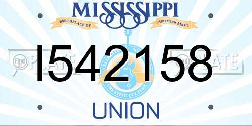 I542158 Mississippi License Plate