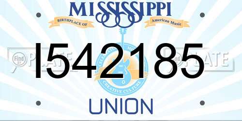 I542185 Mississippi License Plate