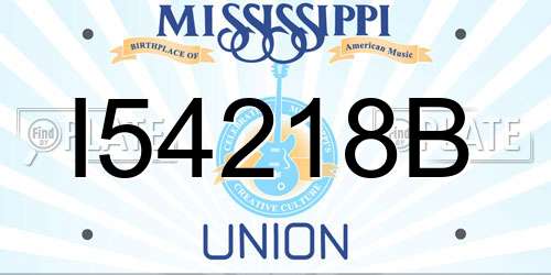I54218B Mississippi License Plate