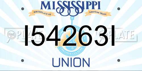 I54263I Mississippi License Plate