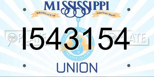 I543154 Mississippi License Plate