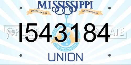 I543184 Mississippi License Plate
